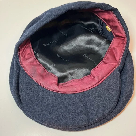 Vintage 1980’s Pendleton Navy Blue Newsboy Cap with Snap Down Brim - Picture 10 of 10